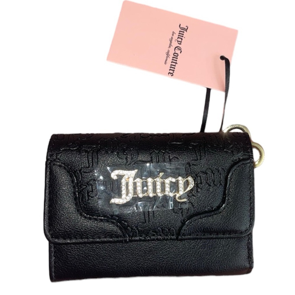 NWT Juicy Couture Liquorice Heartless Double Sided Trifold Wallet $35